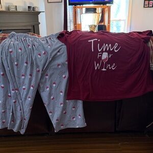 Wine-Themed Pajama Set